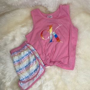 Pink rainbow pajama set